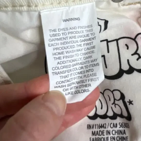 Empyre Tori Cargo Jeans 2 High Rise Baggy Wide Leg Y2K White Denim Pants XS - Picture 6 of 16